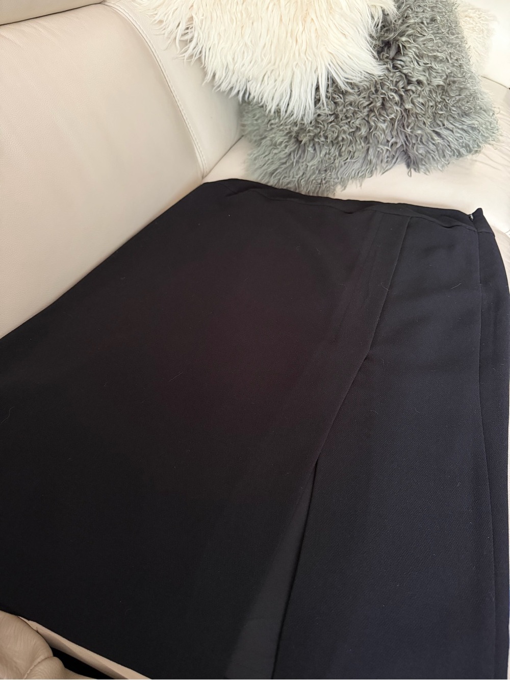 Vince Wool Knee Length Slit Skirt